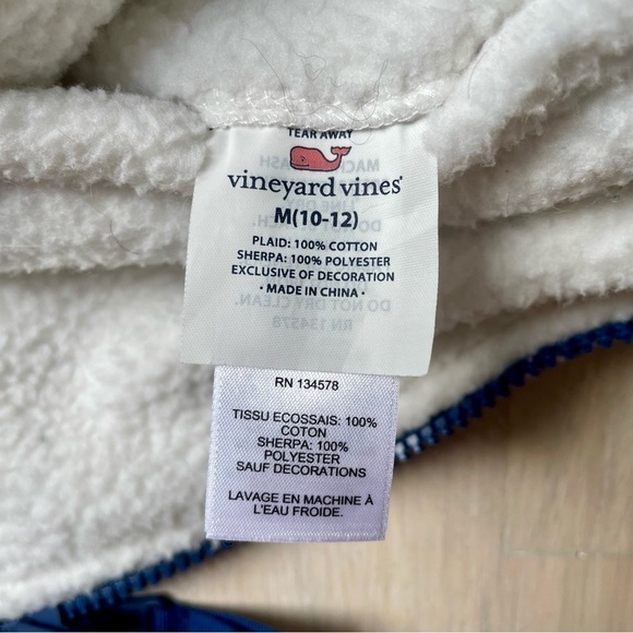 VINEYARD VINES KIDS REVERSIBLE VEST Medium 10/12 Navy White - Picture 9 of 10